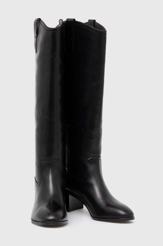 Obuwie Lauren Ralph Lauren kozaki skórzane Carla 802937812001.001 czarny