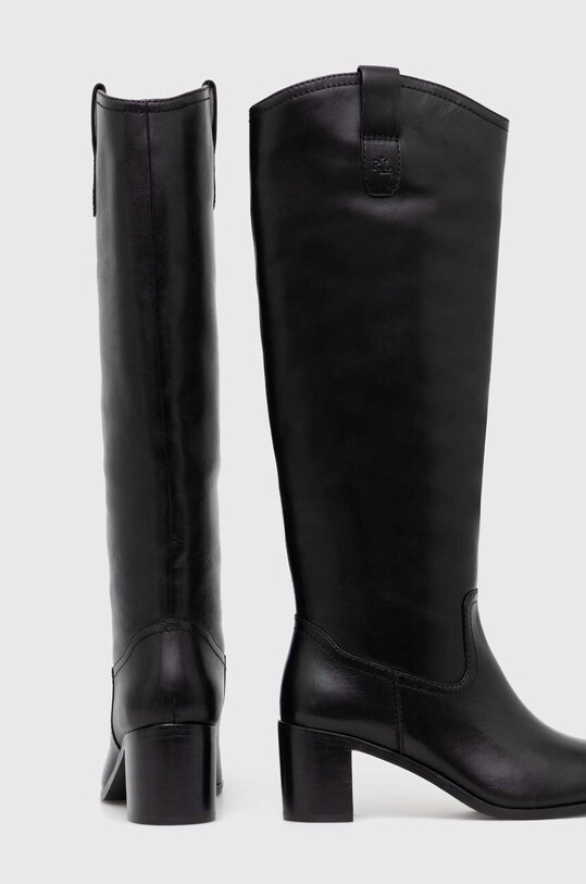 Lauren Ralph Lauren ghete de piele Carla negru 802937812001.001