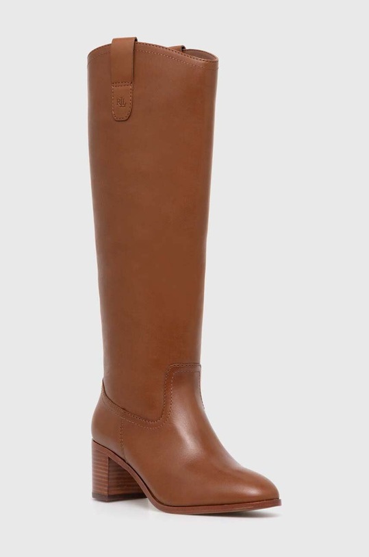 Lauren Ralph Lauren bőr csizma Carla magas barna 802937812003.270