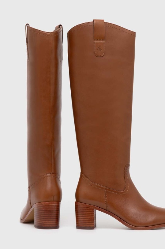 Lauren Ralph Lauren stivali in pelle Carla marrone 802937812003.270