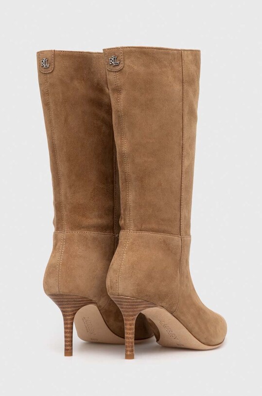 Obuwie Lauren Ralph Lauren kozaki zamszowe Leannah 802942517001.260 beżowy