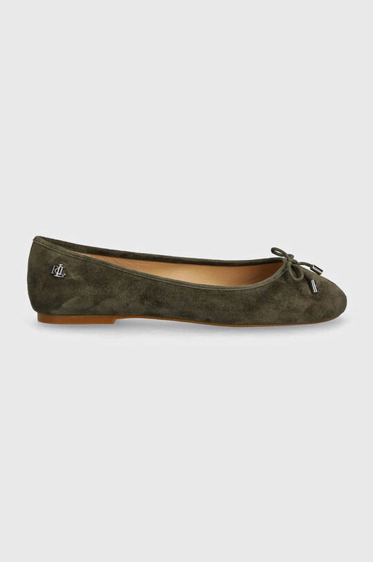 Lauren Ralph Lauren balerini din piele intoarsa Jayna 802943066002.301 verde AW24