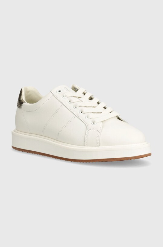 Lauren Ralph Lauren sneakersy skórzane Angeline 4 platforma biały 802946810001.100
