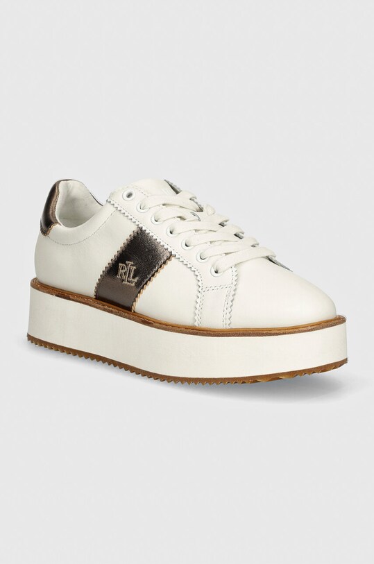 Кожени маратонки Lauren Ralph Lauren Amelia платформа бял 802947677001.100