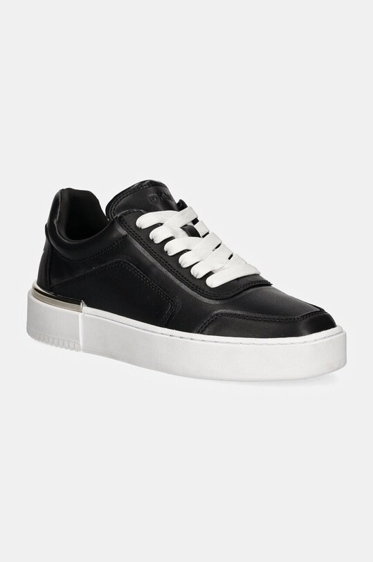 Kožené tenisky Dkny Baylor plochá čierna K3491306.BLK