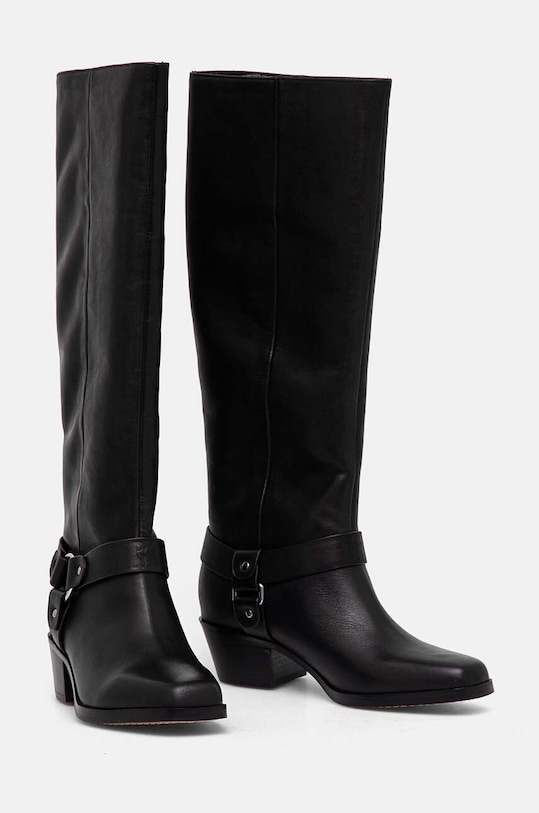 Παπούτσια Δερμάτινες μπότες Dkny Stace K2436059.BLK μαύρο