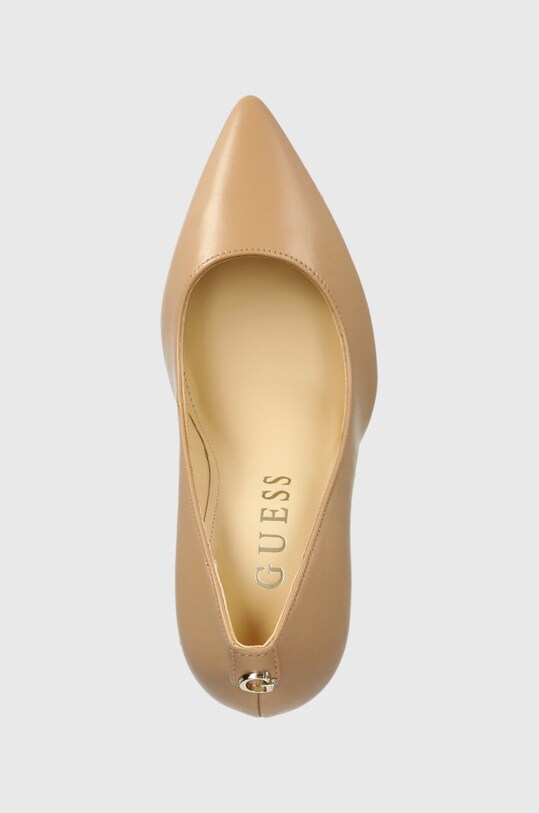Шкіряні туфлі Guess GABBEN бежевий FLTGAB.LEA08.BEIGE