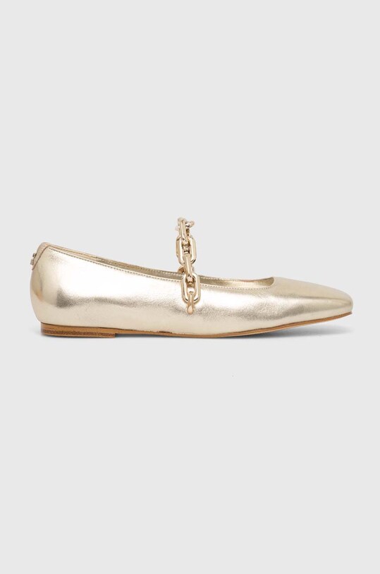Guess balerini de piele LEVY FLTBLE.LEM02.GOLD aur AW24