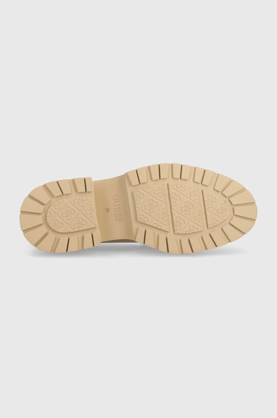 Kožne mokasinke Guess FINDA FLTFIN.LEA14.BEIGE bež