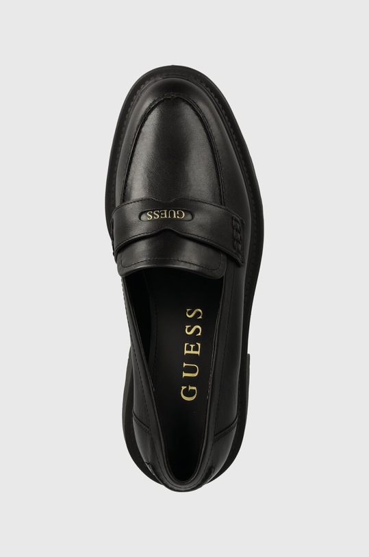 Kožené mokasíny Guess FINDA černá FLTFIN.LEA14.BLACK