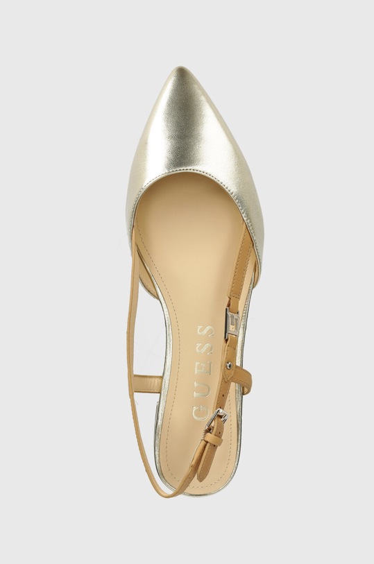 Шкіряні балетки Guess FOLLIER золотий FLTFOL.LEM05.GOLD