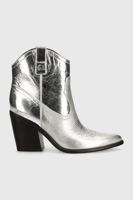 Kaubojske cipele Guess JALELLA FLTJAL.LEL10.SILVE srebrna AW24