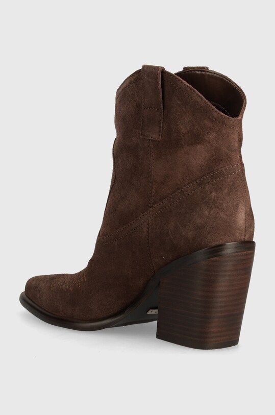 Încălțăminte Guess cizme de cowboy din piele intoarsa JALELLA2 FLTJL2.SUE10.BROWN maro