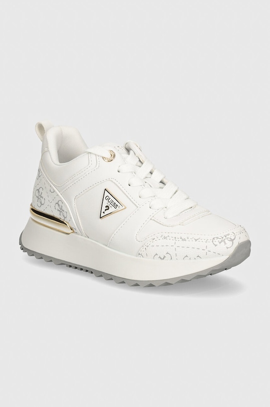 Tenisky Guess KYNNETH imitace kůže bílá FLTKYN.ELE12.WHIGR