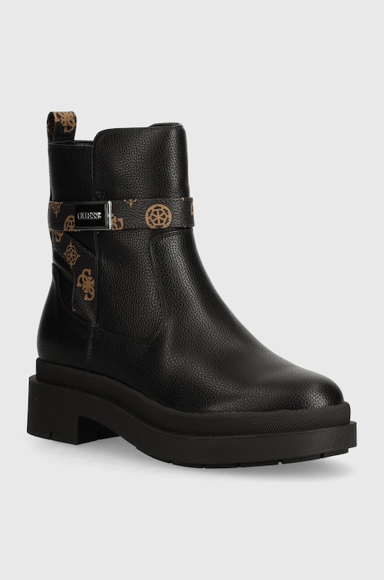 Μποτάκια Guess OVELLE2 απομίμηση λείου δέρματος μαύρο FLTOVE.FAL10.BLKBR