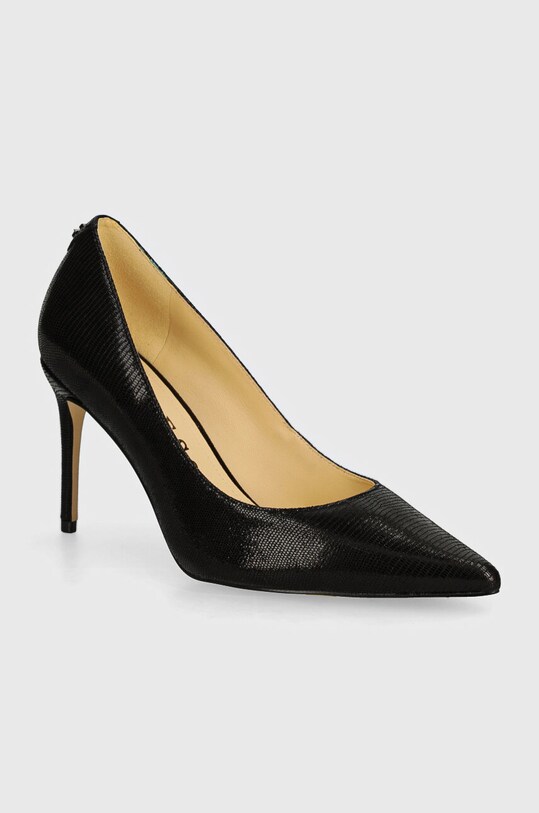 Kožené lodičky Guess RICA15 ostrá čierna FLTRIC.LEA08.BLACK
