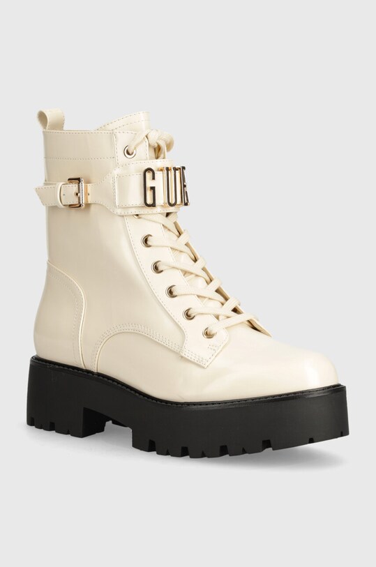 Guess botine VAIRES cu snur bej FLTSOM.PAT10.CREAM