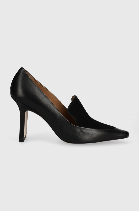 BOSS czółenka skórzane Safra 50523356.001 czarny AW24