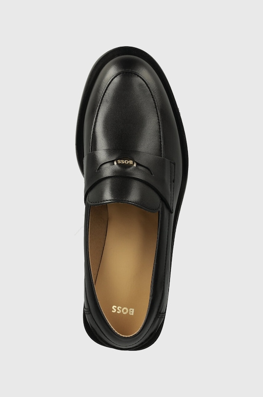 Kožne mokasinke BOSS Iryna crna 50523445.001