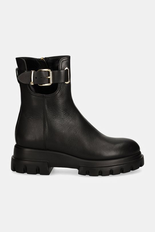 AGL cizme de piele Chunky Lowboot D756593PGKA2131013 negru AW24