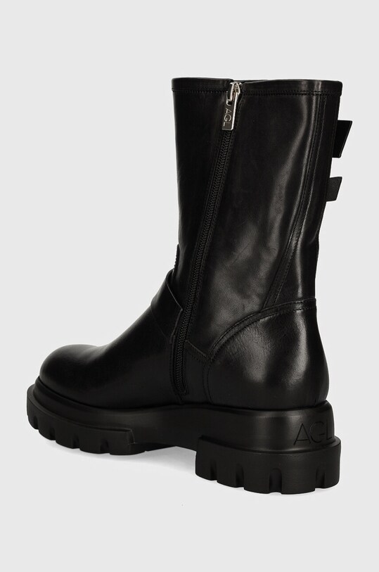Obuv Kožené členkové topánky AGL Chunky Biker D756589PGKA2131013 čierna
