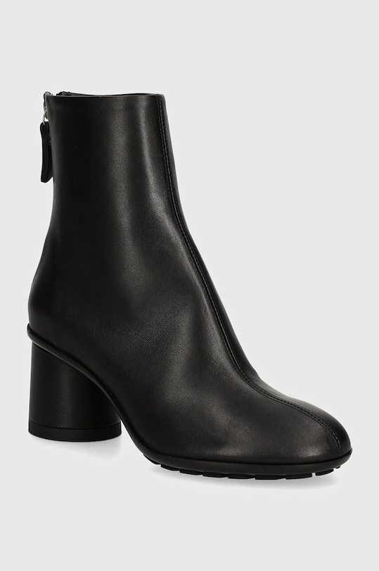 Kožené kotníkové boty AGL Curvy Bootie nezateplené černá D245510PGSOFTY0000