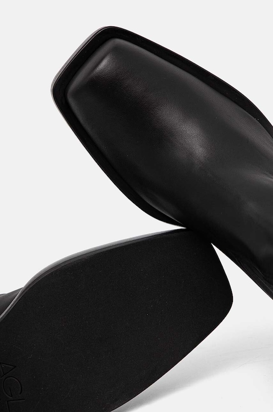 AGL botki skórzane Mota D775500PGK06891013 czarny