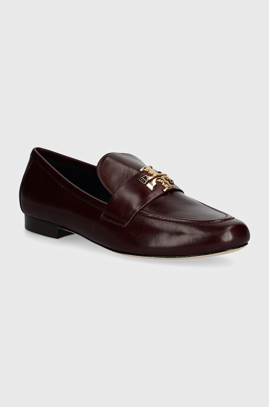 Кожени мокасини Tory Burch Eleanor Loafer гладка кожа бордо 158204.500