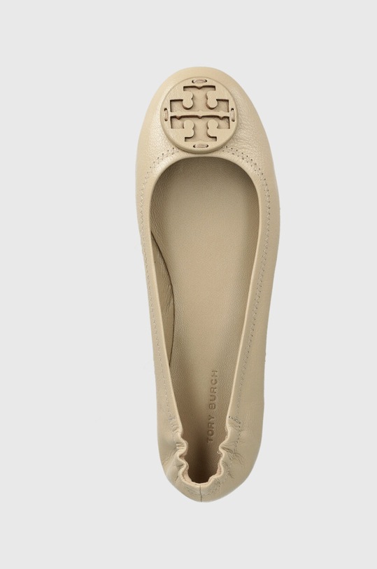 Tory Burch baleriny skórzane Minnie Travel Ballet beżowy 141362.250