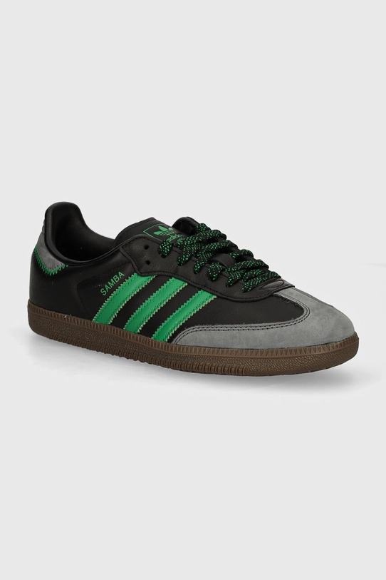 Δερμάτινα αθλητικά παπούτσια adidas Originals Samba OG δέρμα nubuck μαύρο IE6520