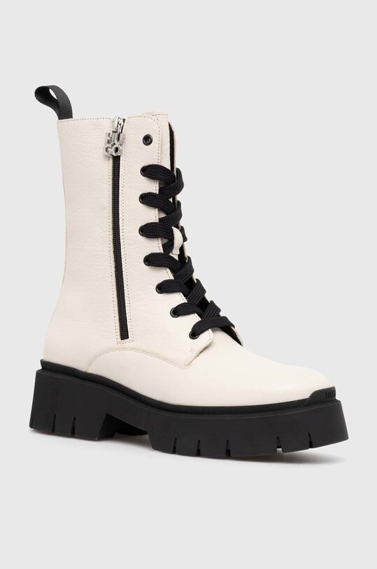 Kožené členkové topánky HUGO Kris usňová koža béžová 50523245.102