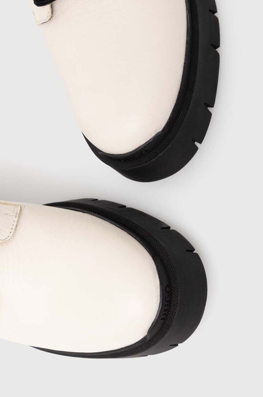 Kožené členkové topánky HUGO Kris béžová 50523245.102