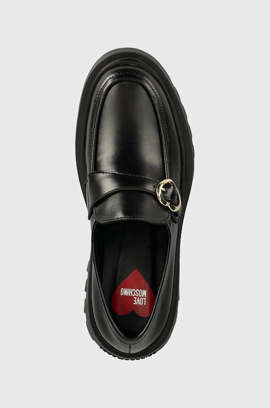 Кожени мокасини Love Moschino черен JA10275G1LIA0000