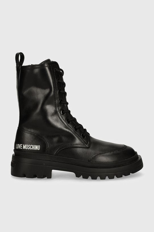 Love Moschino workery skórzane JA24165G1LIA0000 czarny AW24