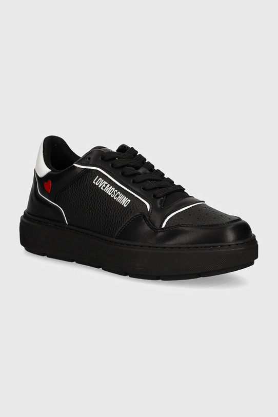 Love Moschino sneakers din piele textil negru JA15144G1LJC100A