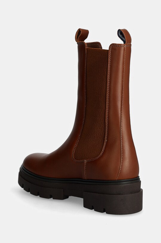 Obuwie Tommy Hilfiger sztyblety skórzane MONOCHROMATIC CHELSEA BOOT FW0FW06730 brązowy