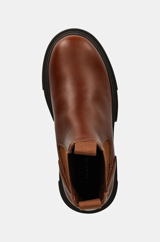 Μπότες τσέλσι Tommy Hilfiger COMBAT LEATHER LOW CHELSEA καφέ FW0FW08089
