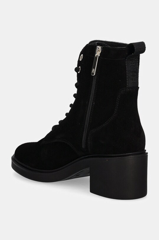 Взуття Замшеві черевики Tommy Hilfiger SUEDE MID HEEL LACEUP LOGOTAPE FW0FW08090 чорний