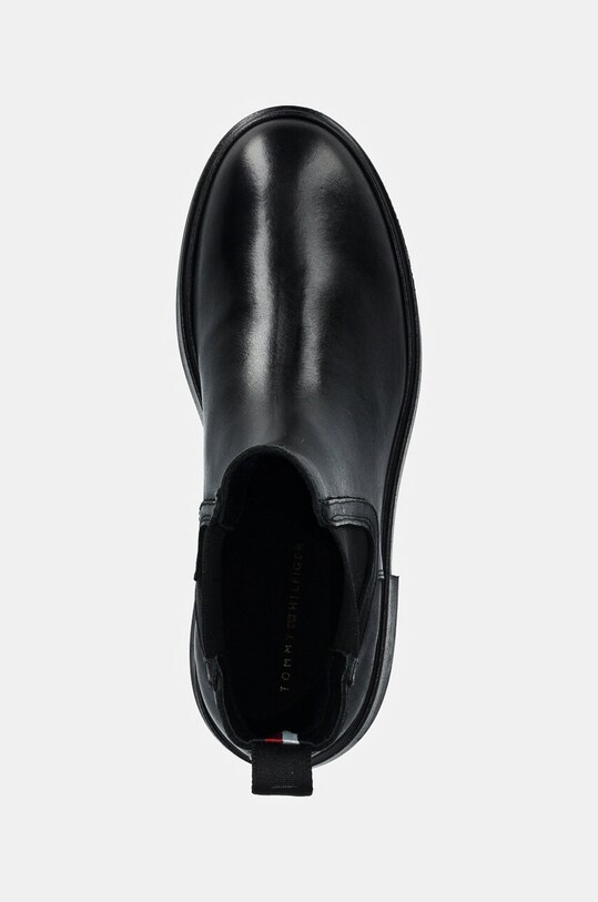 Tommy Hilfiger sztyblety skórzane MINIMAL LEATHER CHELSEA LOGOTAPE czarny FW0FW08095