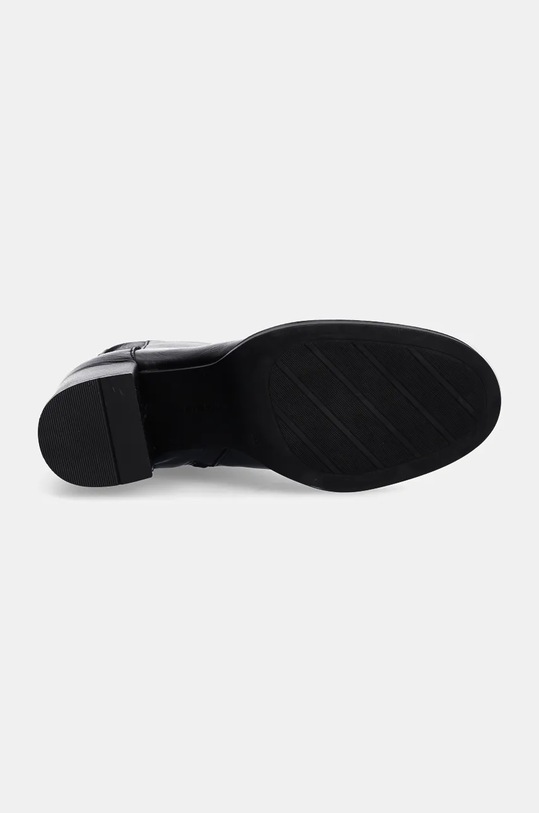 Kožené členkové topánky Tommy Hilfiger ANKLE BOOT MID WRAPPED LTHR HEEL FW0FW08098 čierna