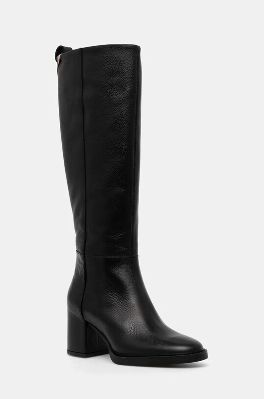 Шкіряні чоботи Tommy Hilfiger LONG BOOT MID WRAPPED LTHR HEEL без утеплення чорний FW0FW08099