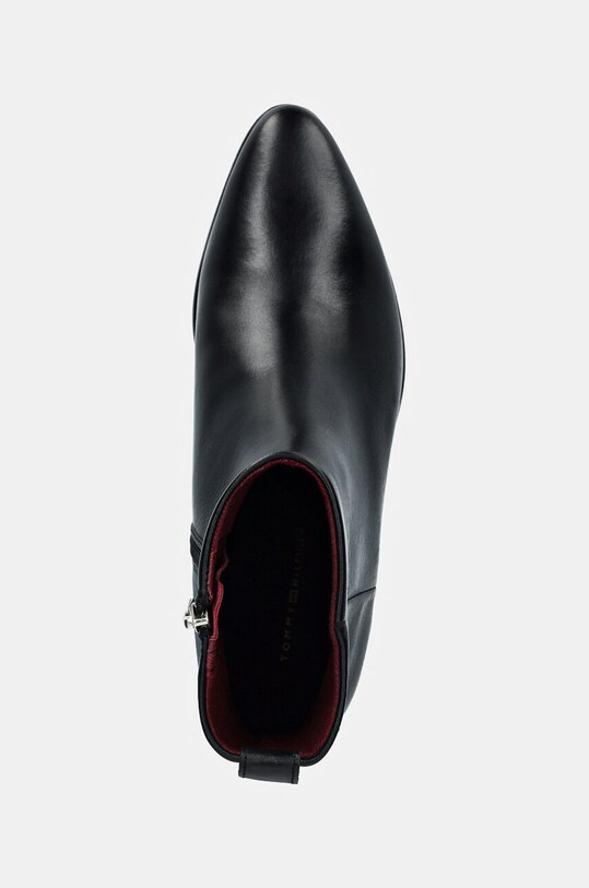 Шкіряні черевики Tommy Hilfiger LOW COWBOY FLAT LEATHER чорний FW0FW08103