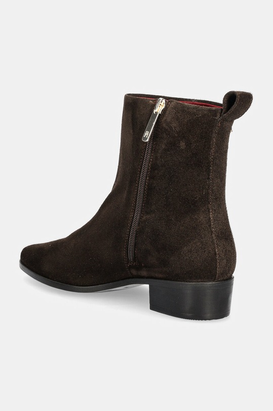 Încălțăminte Tommy Hilfiger cizme din piele intoarsa LOW COWBOY FLAT SUEDE FW0FW08104 maro