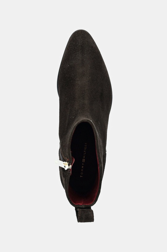 Tommy Hilfiger cizme din piele intoarsa LOW COWBOY FLAT SUEDE maro FW0FW08104