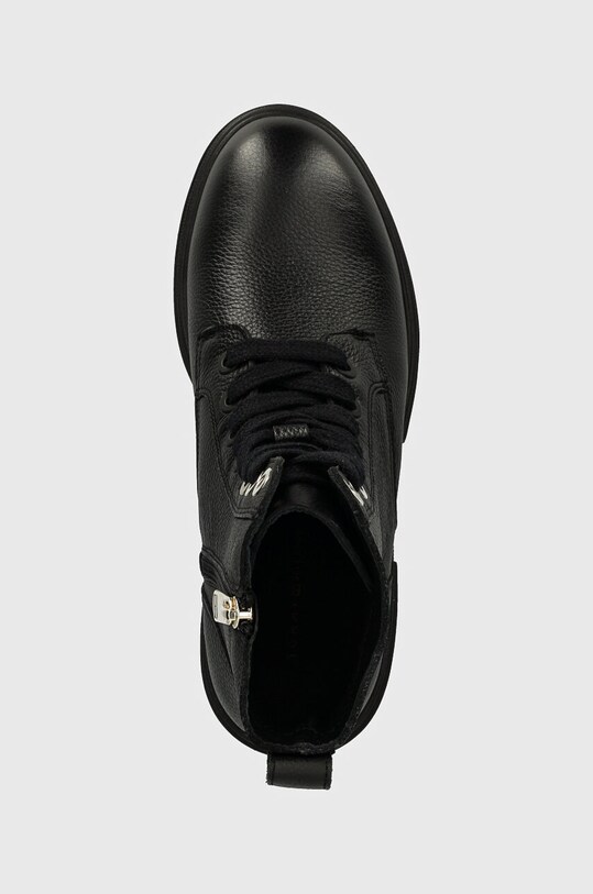 Tommy Hilfiger cizme de piele BICOLOR LEATHER LACE-UP negru FW0FW08160