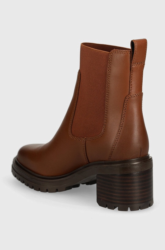 Obuwie Tommy Hilfiger sztyblety skórzane FLAG MID HEEL LEATHER CHELSEA FW0FW08163 brązowy