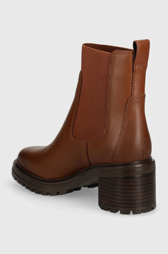 Încălțăminte Tommy Hilfiger ghete chelsea de piele FLAG MID HEEL LEATHER CHELSEA FW0FW08163 maro