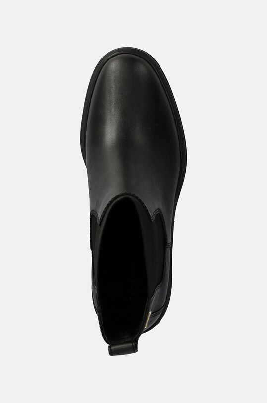 Tommy Hilfiger bőr bokacsizma FLAG MID HEEL LEATHER CHELSEA fekete FW0FW08163