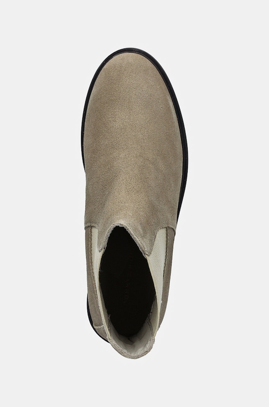 Gležnjače od nubuk kože Tommy Hilfiger FLAG SUEDE LOW CHELSEA bež FW0FW08176