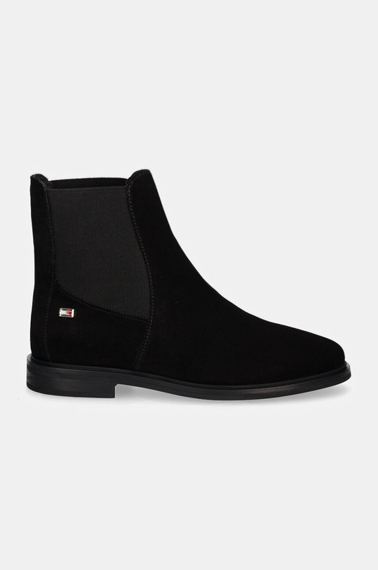 Nubukové chelsea čižmy Tommy Hilfiger FLAG SUEDE LOW CHELSEA FW0FW08176 čierna NC24